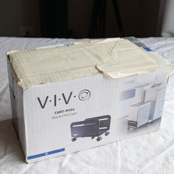 New Open Box Black metal CPU cart by VIVO CART-PC01, wheeled CPU caddie - Picture 5 of 9